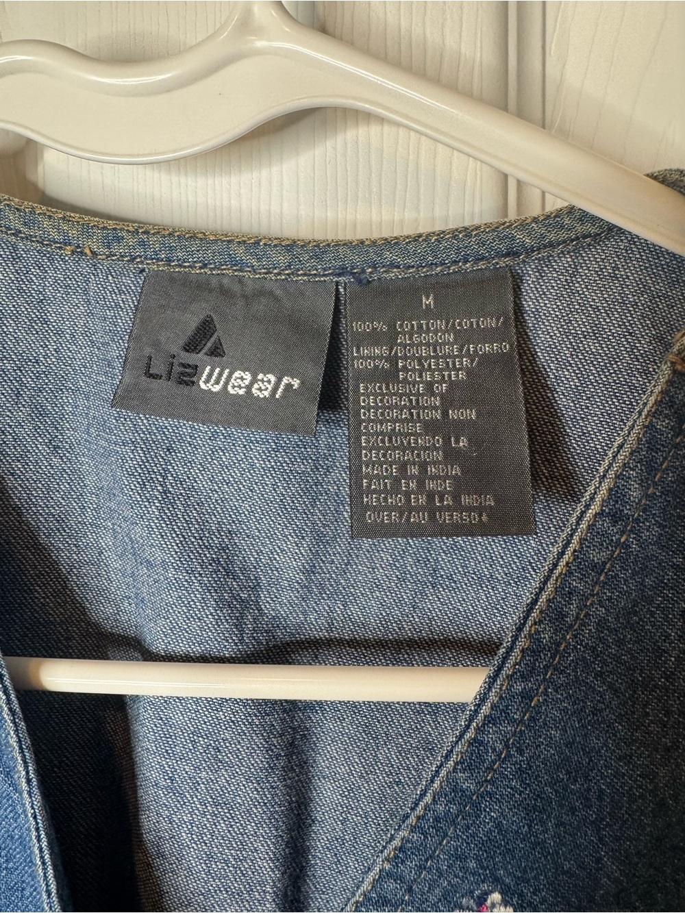 LizWear Embroidered Denim Vest - Blue - Picture 2 of 6